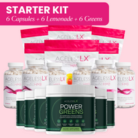 AgelessLX Starter Kit: 6 Capsules + 6 Lemonade + 6 Greens Professional