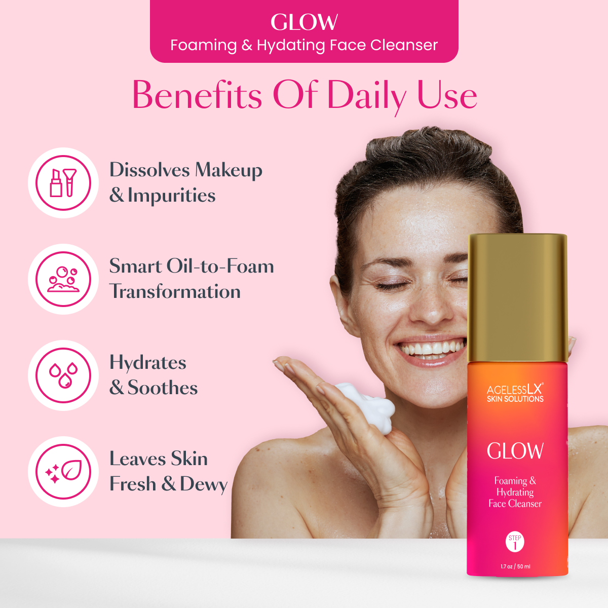 GLOW Foaming & Hydrating Face Cleanser