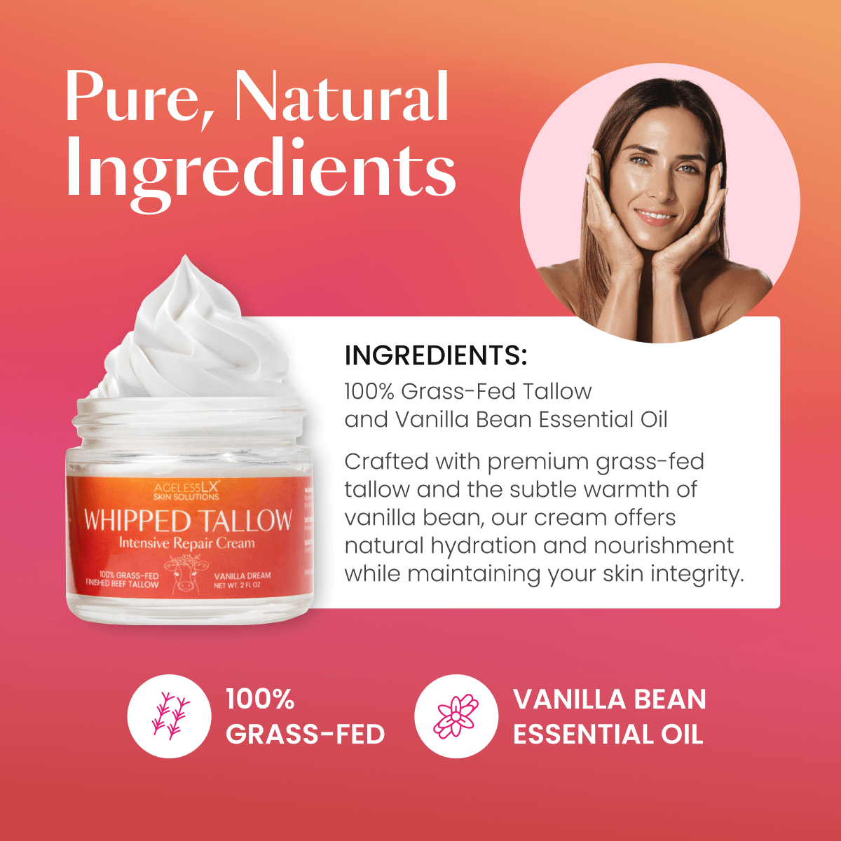 AgelessLX Whipped Tallow Intensive Repair Cream