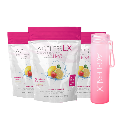 3 Bags AgelessLX Strawberry Lemonade