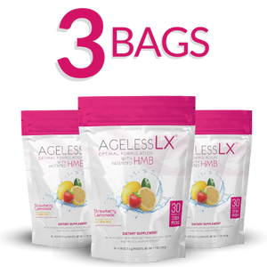3 Bags AgelessLX Strawberry Lemonade No Bottle